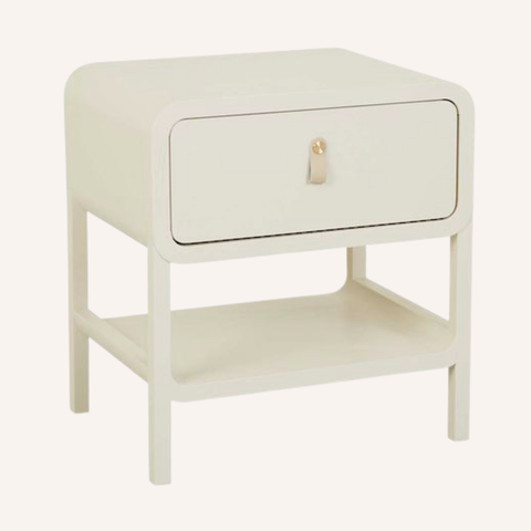 Charlie Bedside Table in Shell, full view