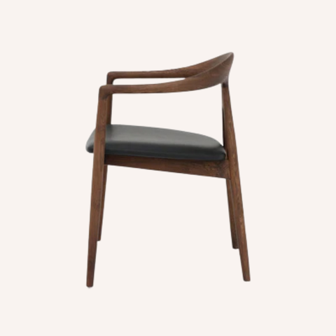 Dodi Dining Chair Walnut finish, side view showing wishbone-inspired backrest profile