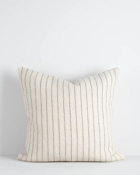 Hokkaido Milk Cushion Cover with navy linear woven design