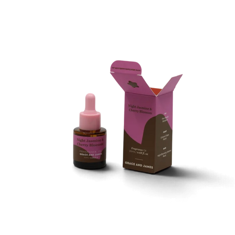 Night Jasmine & Cherry Blossom fragrance oil refill bottle with box