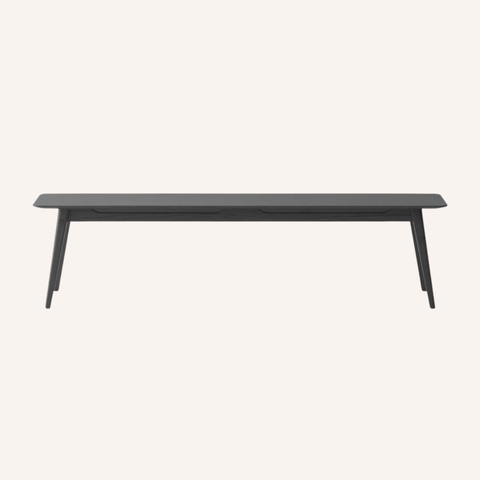 Reuke Bench Seat in Black oak finish, full front view