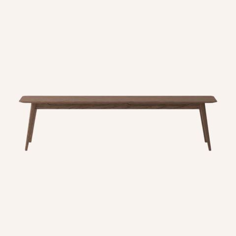 Reuke Bench Seat in Walnut oak finish, full front view