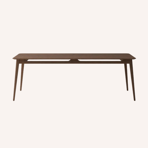 Reuke Dining Table in Walnut oak finish, front view