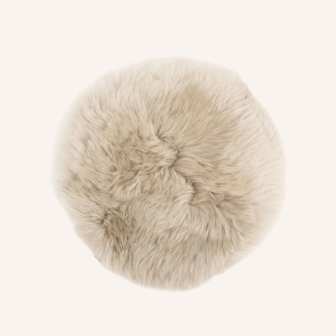 Sheepskin seat pad front view, 100% New Zealand sheepskin — Curated Wānaka