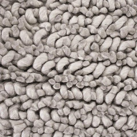 Detail of Wanaka Rug in light grey showing wool and viscose texture