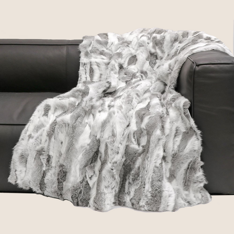 Kylie Throw in Rabbit Fur