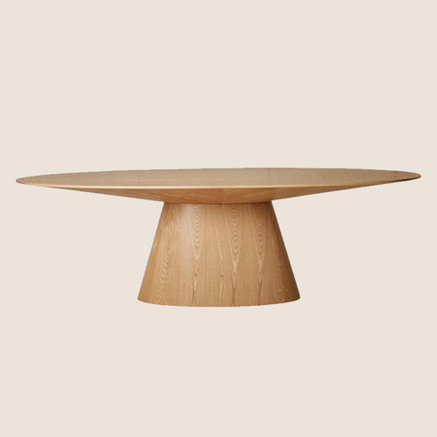 Matthew dining table natural ash oval, front view