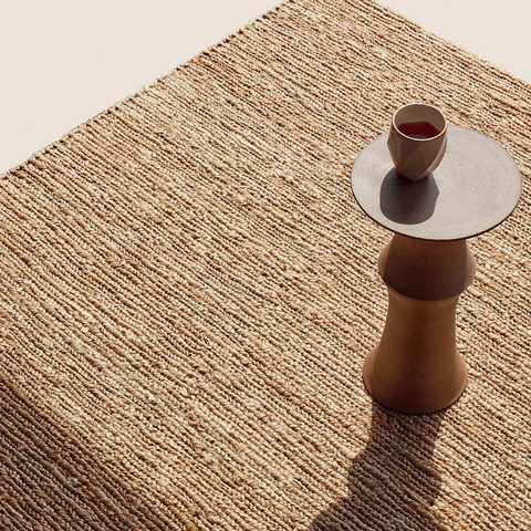 Suffolk Natural jute hand-woven floor rug, front product view